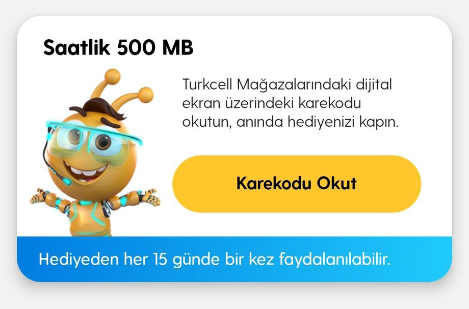 Turkcell Bedava Kampanyası QR Kod Okut Kazan