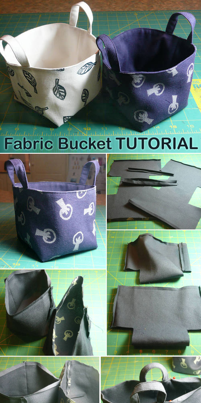 Fabric Bucket TUTORIAL and PATTERN Easy Step to Step DIY!