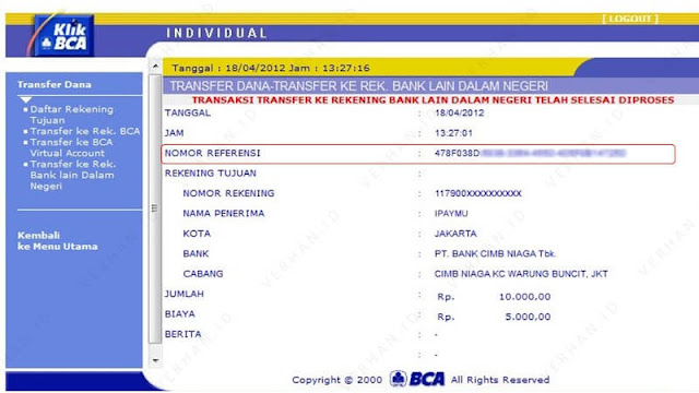 Cara Cek Nomor Referensi BCA, Biaya dan Contoh Transaksinya Bagi anda yang tidak asing menggunakan kartu kredit BCA atau bank lain dan sering melakuk Cara Cek Nomor Referensi BCA, Biaya dan Contoh Transaksinya