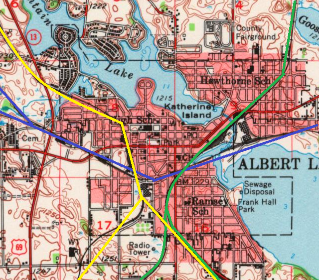 Towns and Nature Albert Lea, MN Milwaukee Depot and Railroad Hub