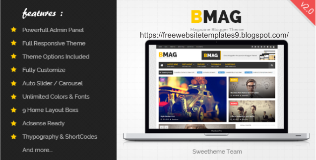 bmag blogger template free download | Magzine Theme