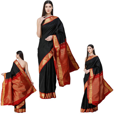 Caviar-Black Kanjivaram Sari Caviar-Black Kanjivaram Sari