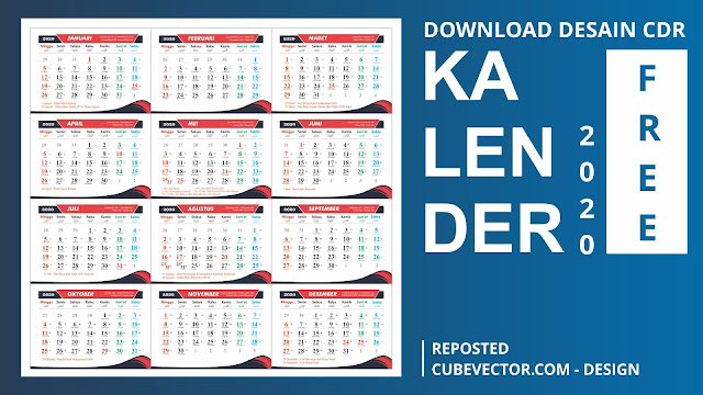 Kalender 2020 Masehi Format CDR Free Download Kalender 2020 Masehi Format CDR Free Download