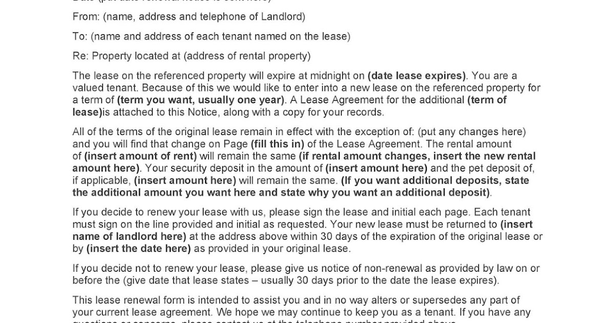 Lease Renewal Reminder Letter Template Resume Letter