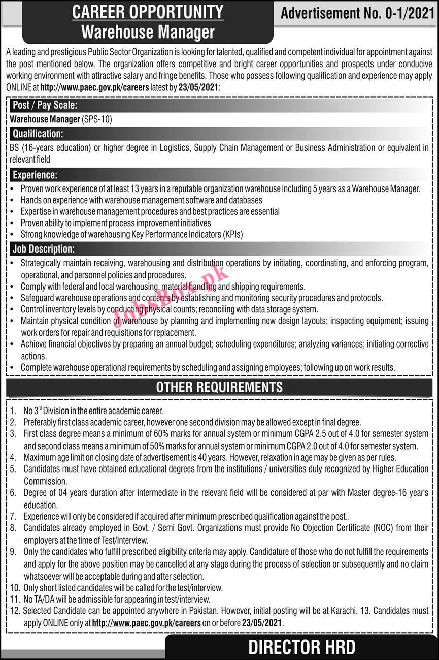 Latest PAEC Pakistan Atomic Energy Commission Jobs Advertisement 2021