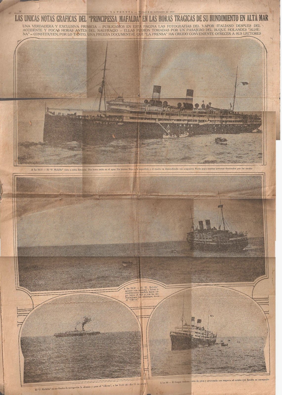 Piróscafos de Gardel Principessa Mafalda 19081927