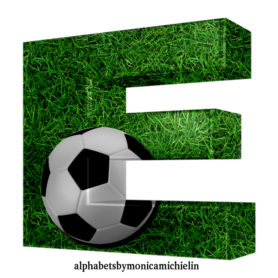 Monica Michielin Alphabets FOOTBALL ALPHABET GRASS AND BALL LETTERS AND NUMBERS PNG, 