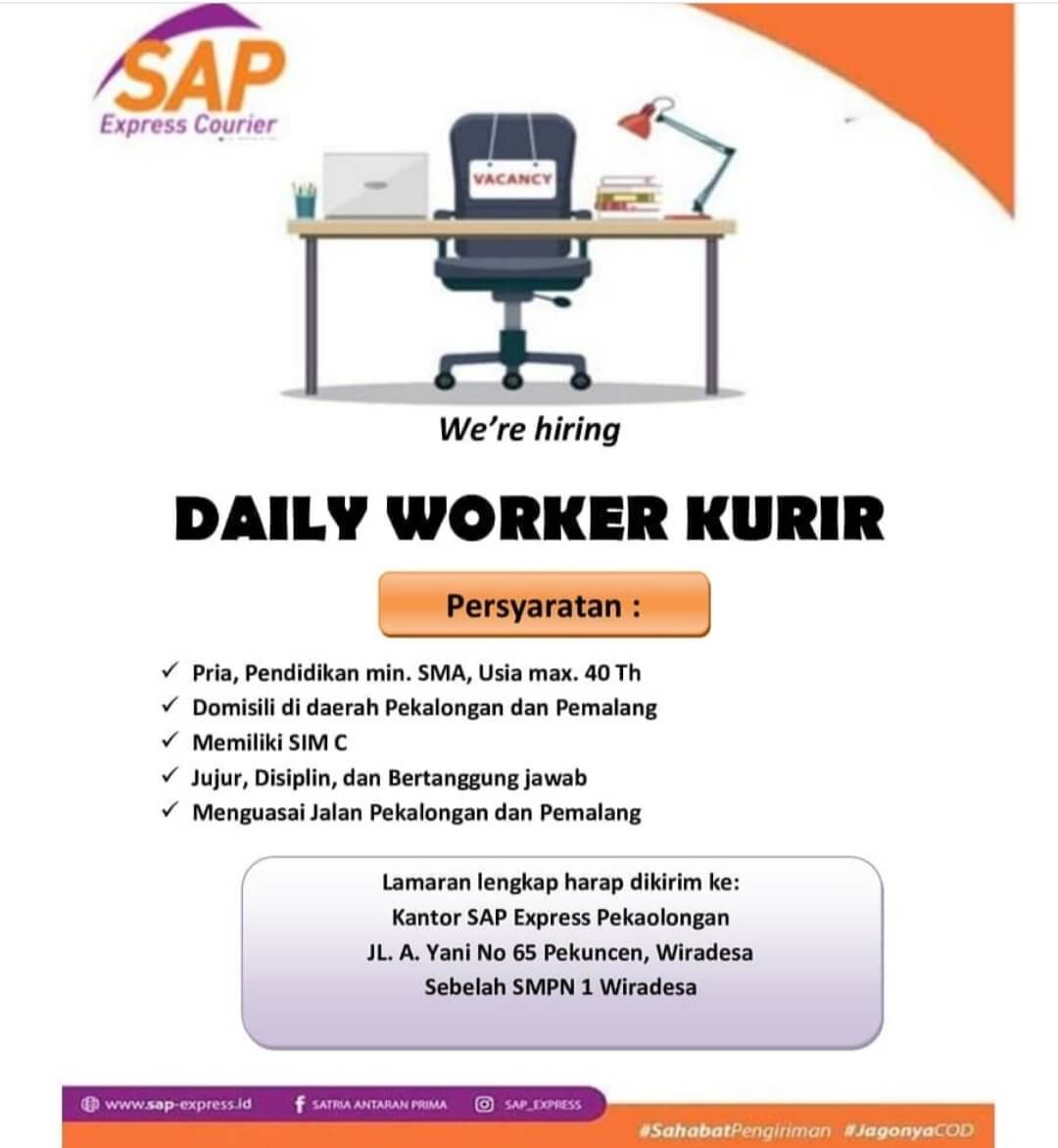 Lowongan Kurir SAP Express Pekalongan