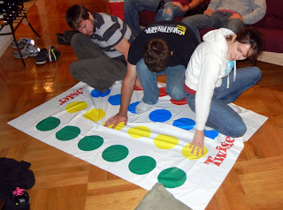 Playing Twister with friends