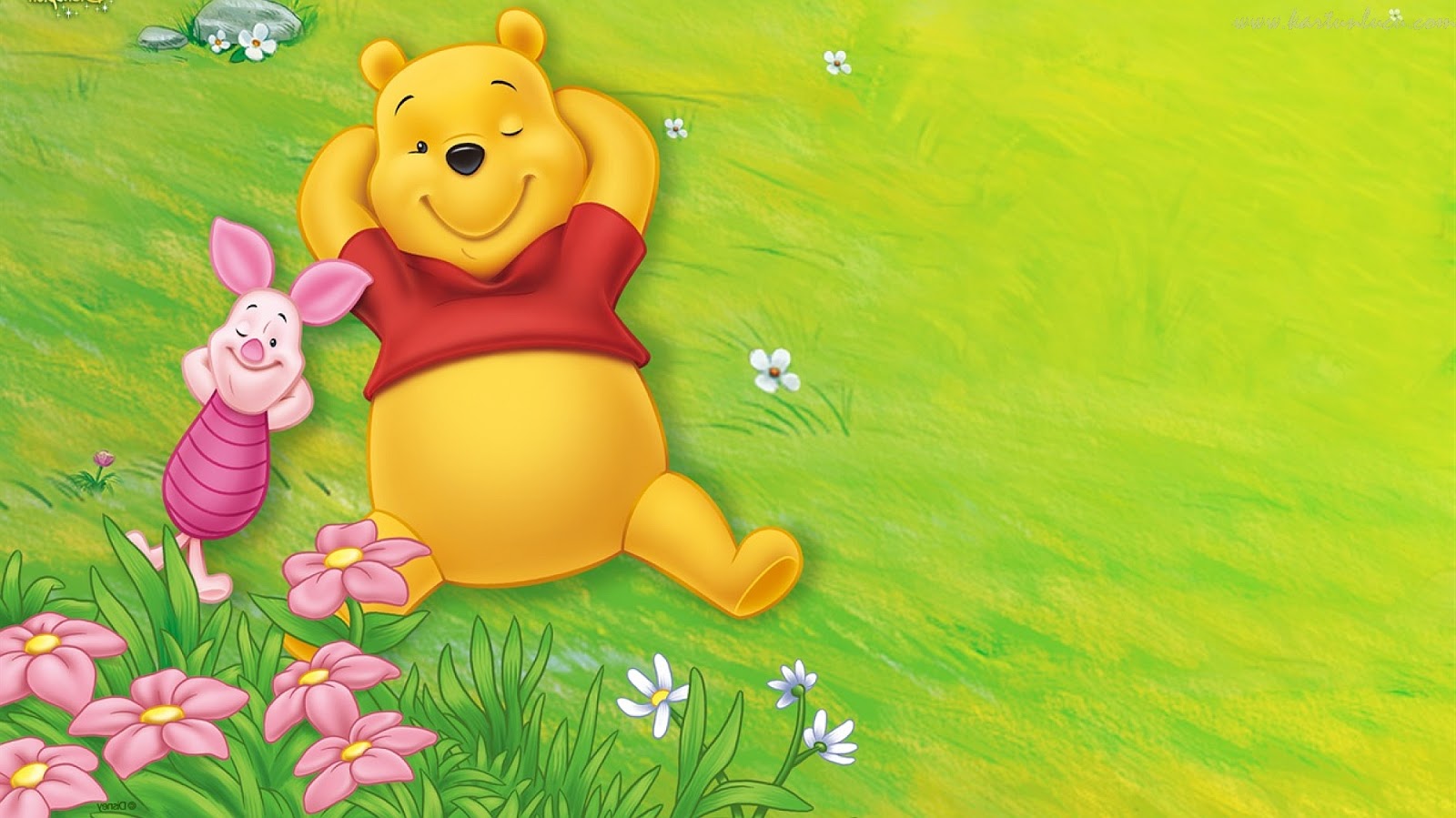  WALLPAPER  WINNIE THE POOH DAN PIGLET BERSANTAI Gambar 