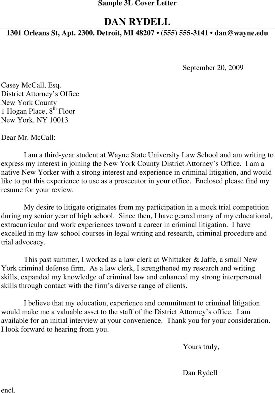 District Attorney Investigator Cover Letter Resume Letter