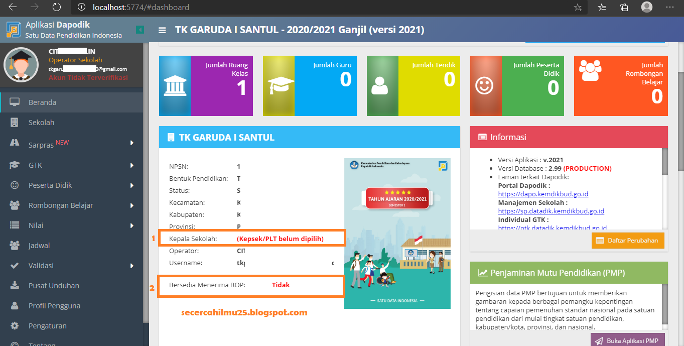 Panduan Pengisian Dapodik Paud Dikmas V 2021 Solusi Kepsek Plt Belum Dipilih Dan Bersedia Menerima Bop Secercah Ilmu
