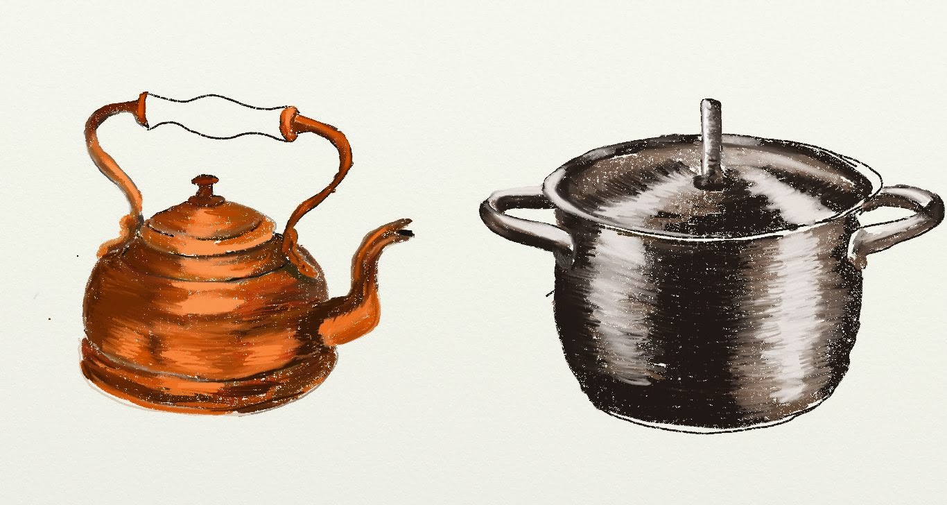 Fibre Art Digital drawing day two domestic items