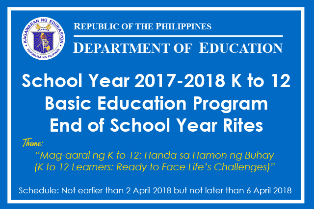 DepEd announces end of school year rites – News BEaST Ph
