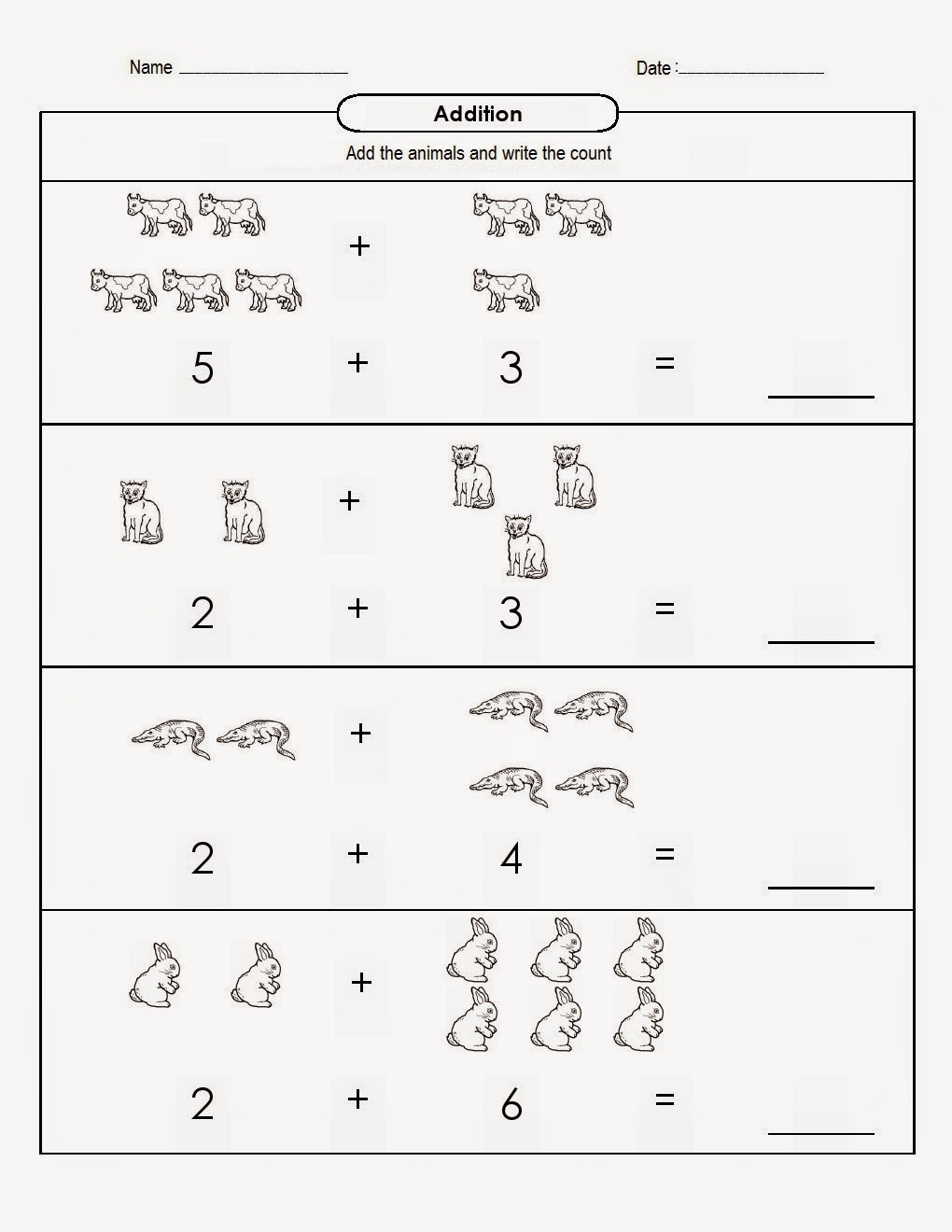 Kindergarten Worksheets: Picture Addition worksheet 3