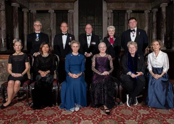 Queen Elizabeth and Queen Margrethe at gala. Duchess of Gloucester is the Protector of the scholarship programme