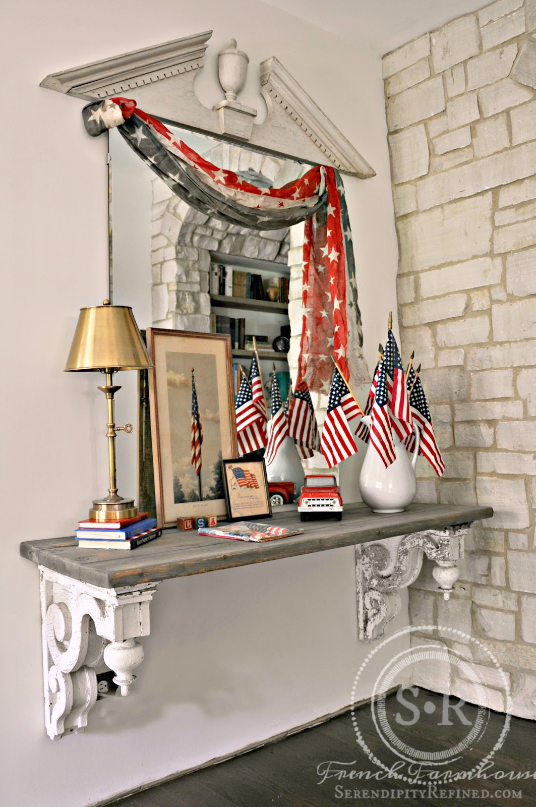 Serendipity Refined Blog Farmhouse 4th Of July Foyer Decorating
