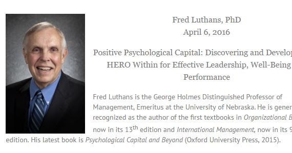 Motivándote Fred Luthans en la Positive Psychology Leader Series