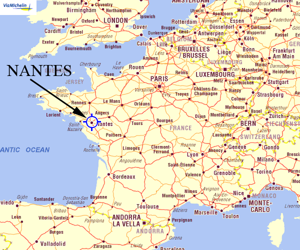 france: Map of Nantes City Area Pictures