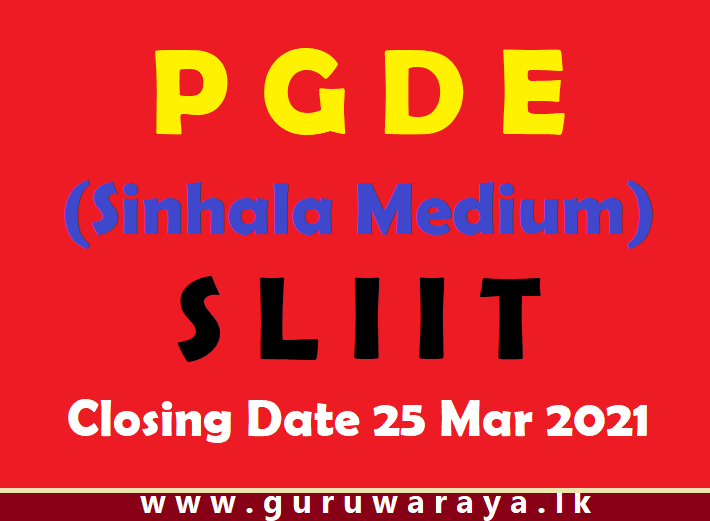 PGDE (Sinhala Medium) : SLIIT