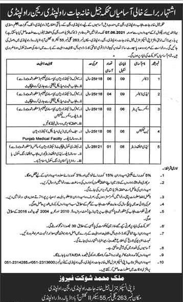 Punjab Jail Khana Jat Department Jobs 2021 in Pakistan Punjab Jail Khana Jat Department Jobs 2021 in Pakistan