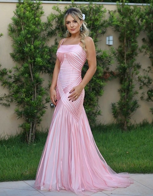 vestido longo rose para madrinha de casamento