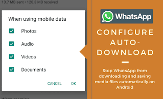 Save storage capacity from auto downloading in whatsapp