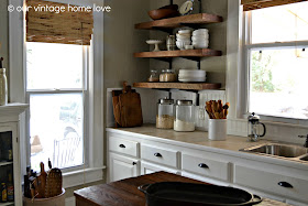 vintage home love: Reclaimed Wood Kitchen Shelving - Reveal