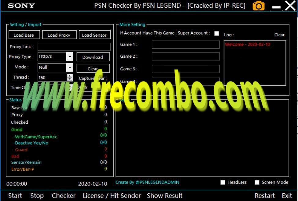 PSN Checker By PSN LEGEND [Cracked By IPREC] Combo List Combolist