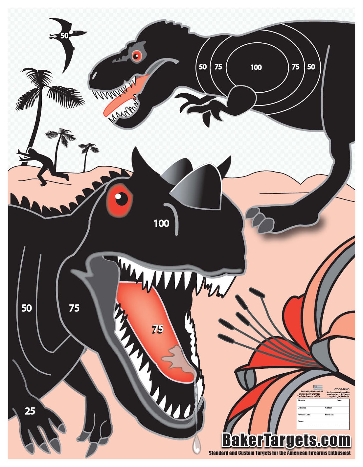 Распечатай и Стреляй! Мишень динозавры. Dinosaurs target