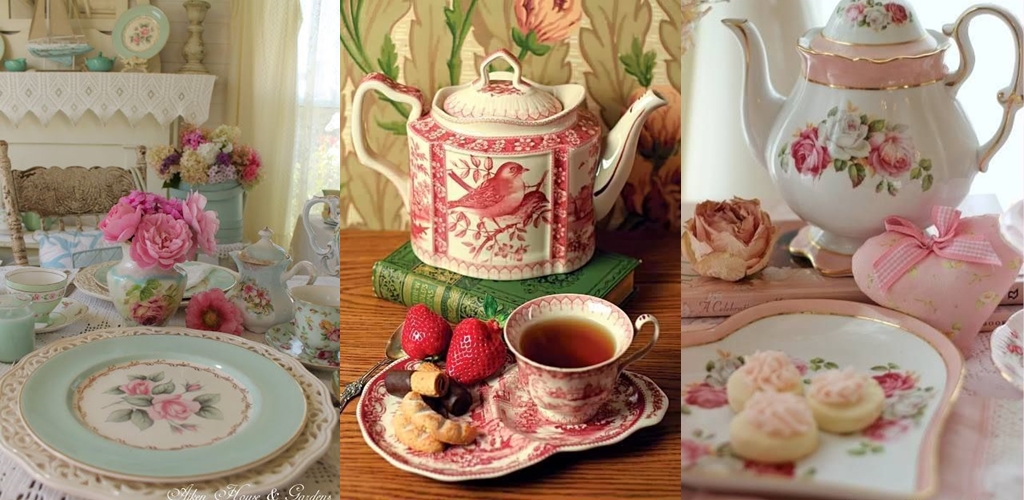 chá, louças, porcelana, decoração, xícaras, bule, aparador, renda, café da tarde, chá das cinco, chá das 5, tea five, 