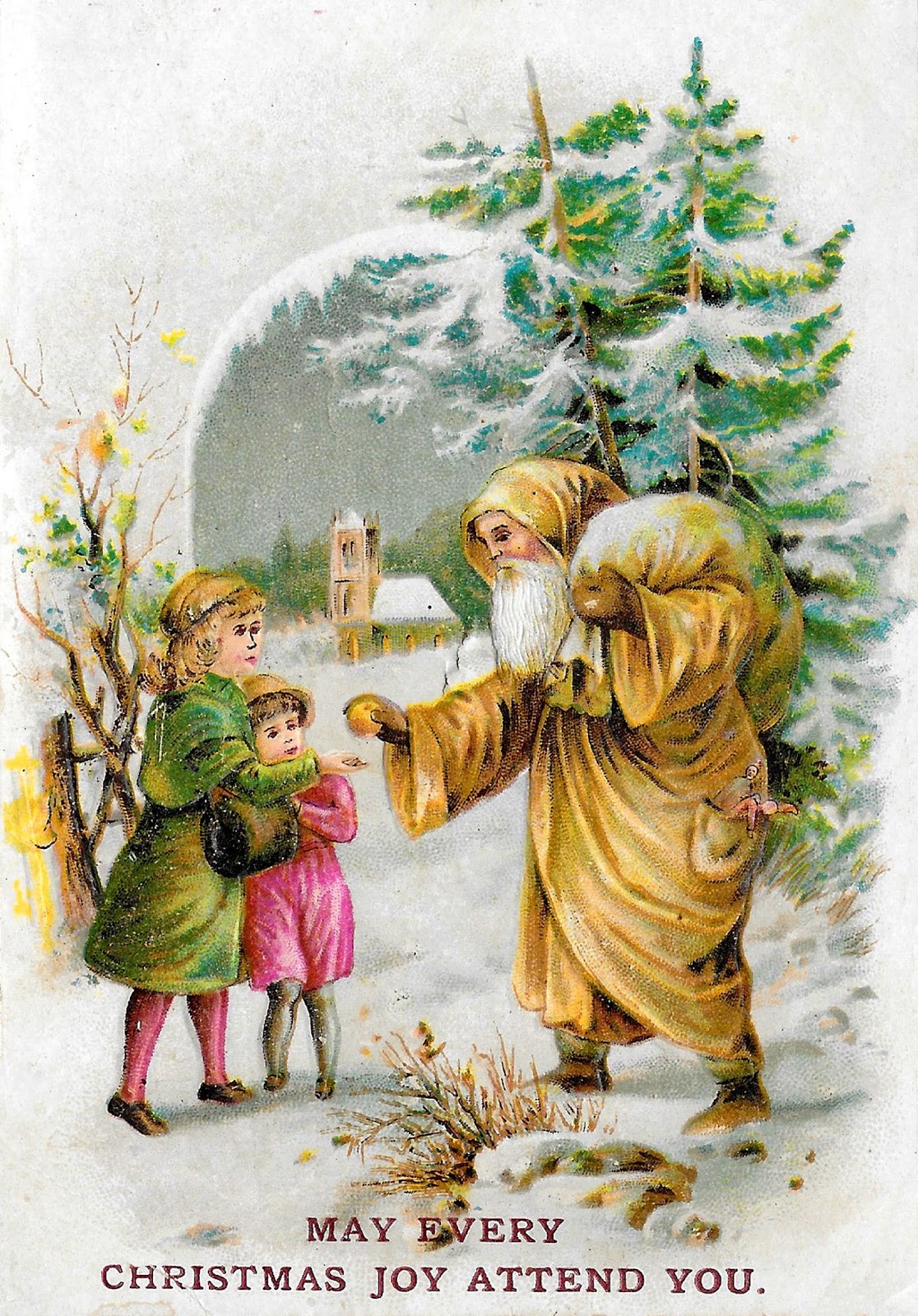 Antique Images Free Vintage Christmas Santa Printable Victorian Card 