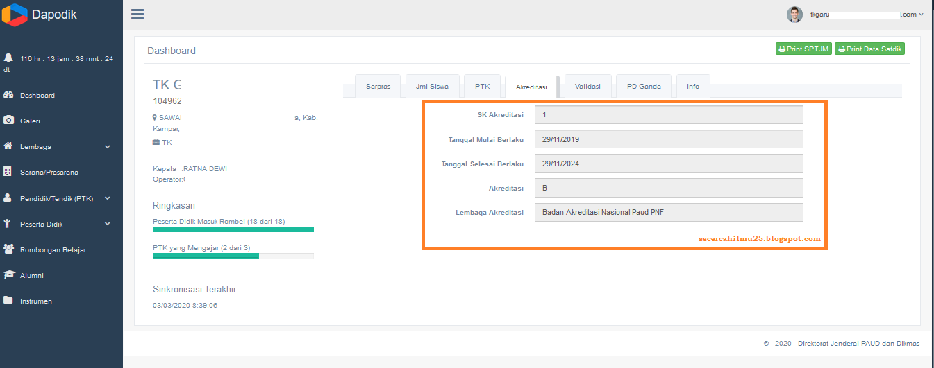 Akhirnya, Hasil Akreditasi PAUD DIKMAS SUDAH SINKRON di