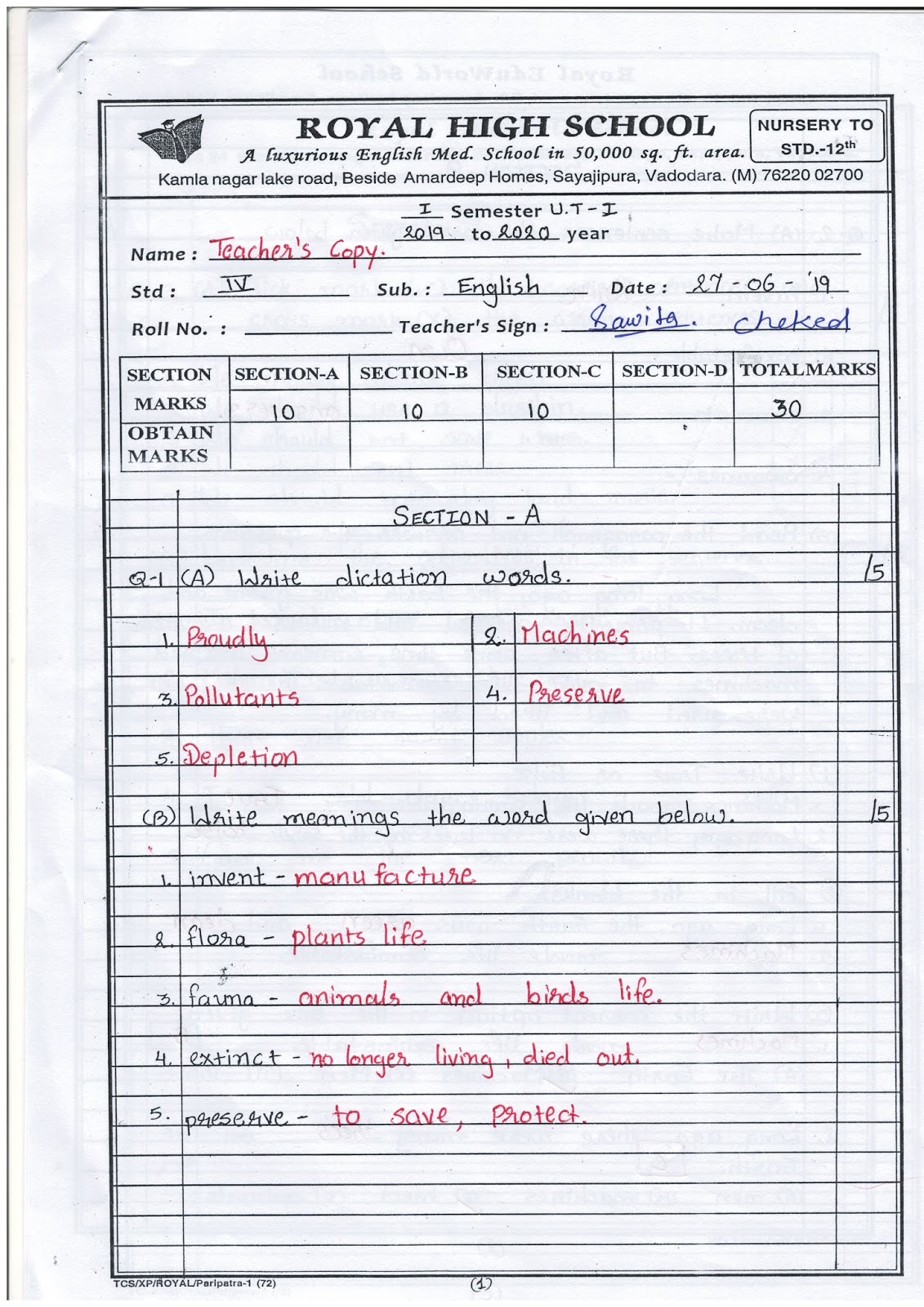 4th standard travel question answer