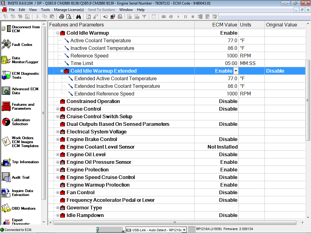 Cold Idle WarmUp on Cummins INSITE Software (CUMMINS Engines) Blog