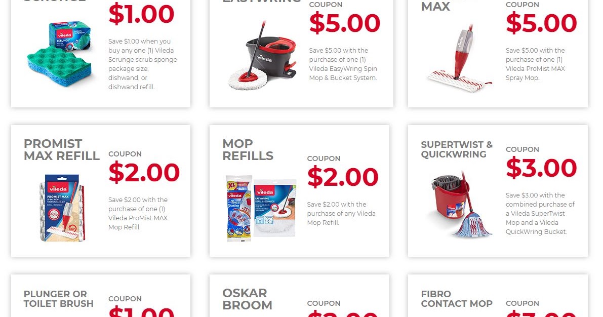 Coupons rabais et promotions Vileda Espace CRQ