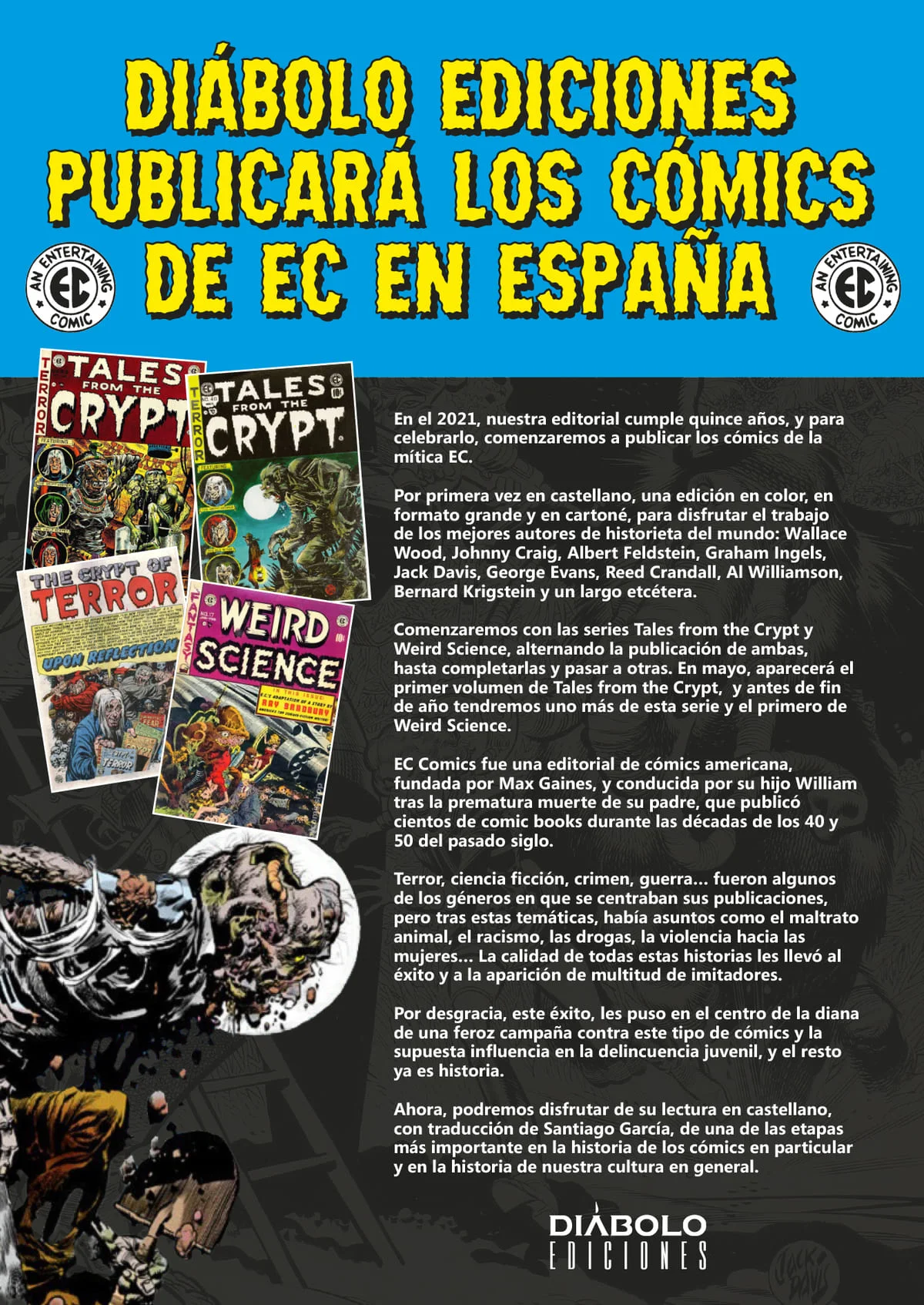 Diábolo Ediciones publicará en España los cómics de la EC