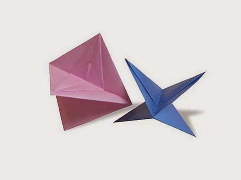 Cách gấp, xếp con quay kỳ ảo bằng giấy origami - Video hướng dẫn xếp hình - How to make a Wheeling Top