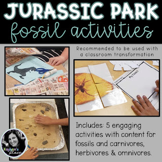 Jurassic World isn't just a movie. It can be a classroom transformation for a day or week while you teach your students engaging lessons about fossils. Expand your Jurassic World theme with rigorous content that your students will love while they are highly engaged every minute.  Find out how to get high quality and realistic Jurassic World decor on the cheap to make your students really feel like they are living in the Jurassic time period. (grades 2,3,4,5, second, third, fourth, fifth graders)