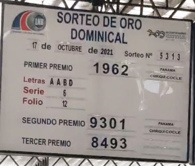 Sorteo Dominical - Loteria de Panamá