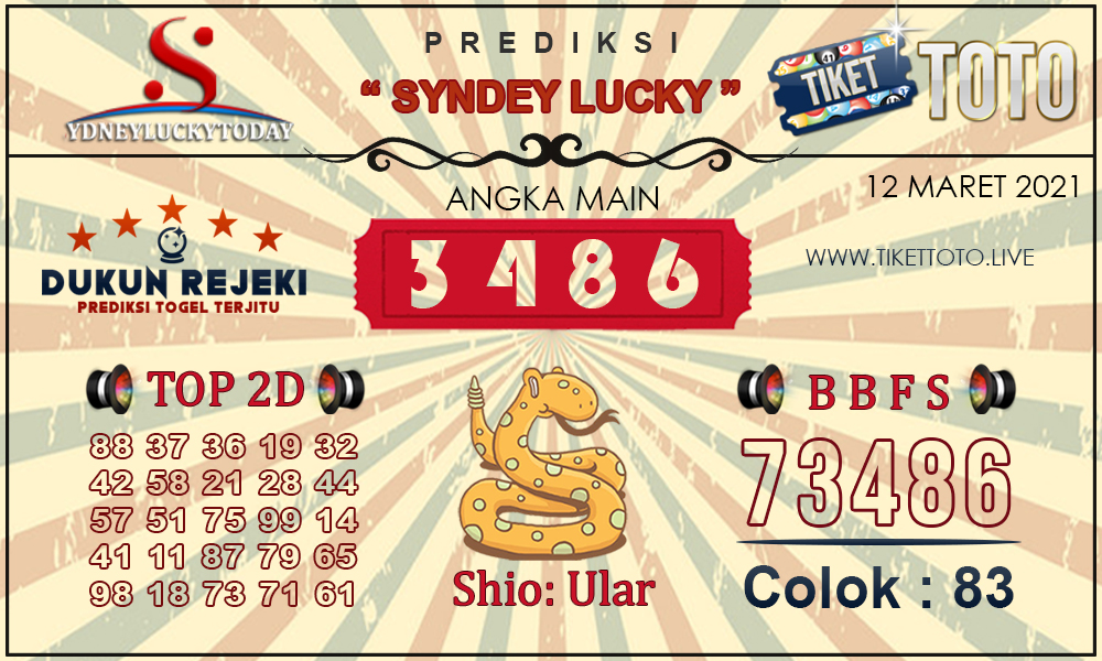 Prediksi Togel SYDNEY LUCKY TIKETTOTO 12 MARET 2021