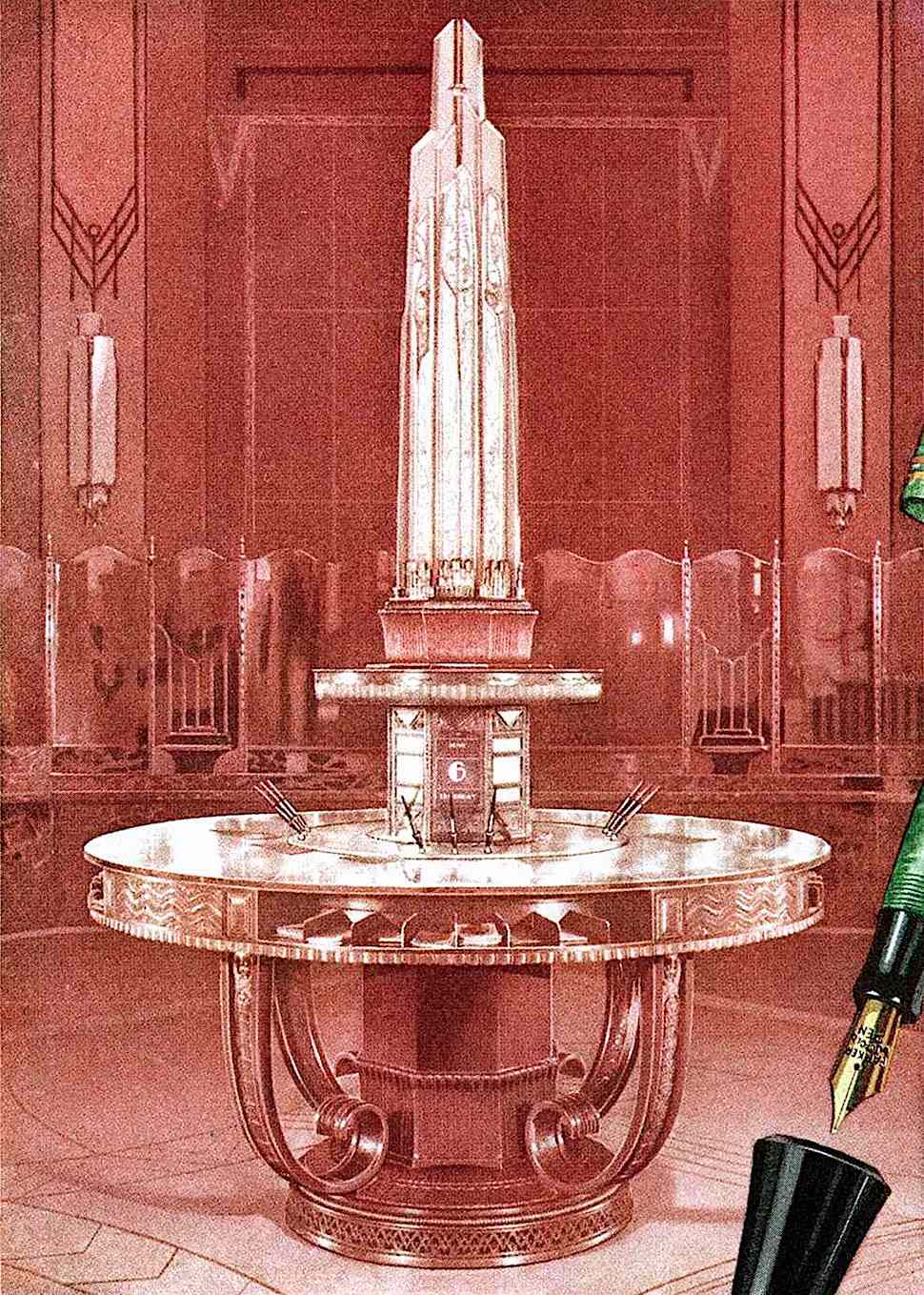 1930 bank island a 1930 bank island in an art deco illustration