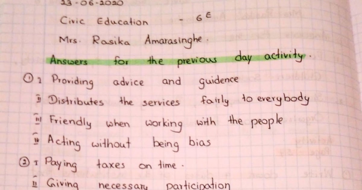 Civic Education -Grade 6