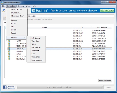 Scanning IP Jaringan Menggunakan Advance IP Scanner Scanning IP Jaringan Menggunakan Advance IP Scanner