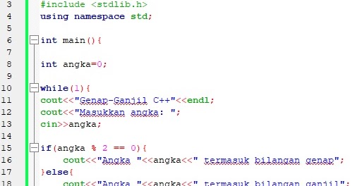 Program C++ Menentukan Bilangan Genap atau Ganjil