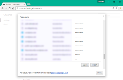 Chromeブラウザでパスワードをエクスポートおよびインポートする方法