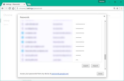 Come esportare e importare le password nel browser Chrome