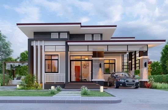 7 desain rumah dengan garasi mobil di samping rumah