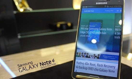 Galaxy Note 4 نسخة من الذهب عيار 24 قيراط
