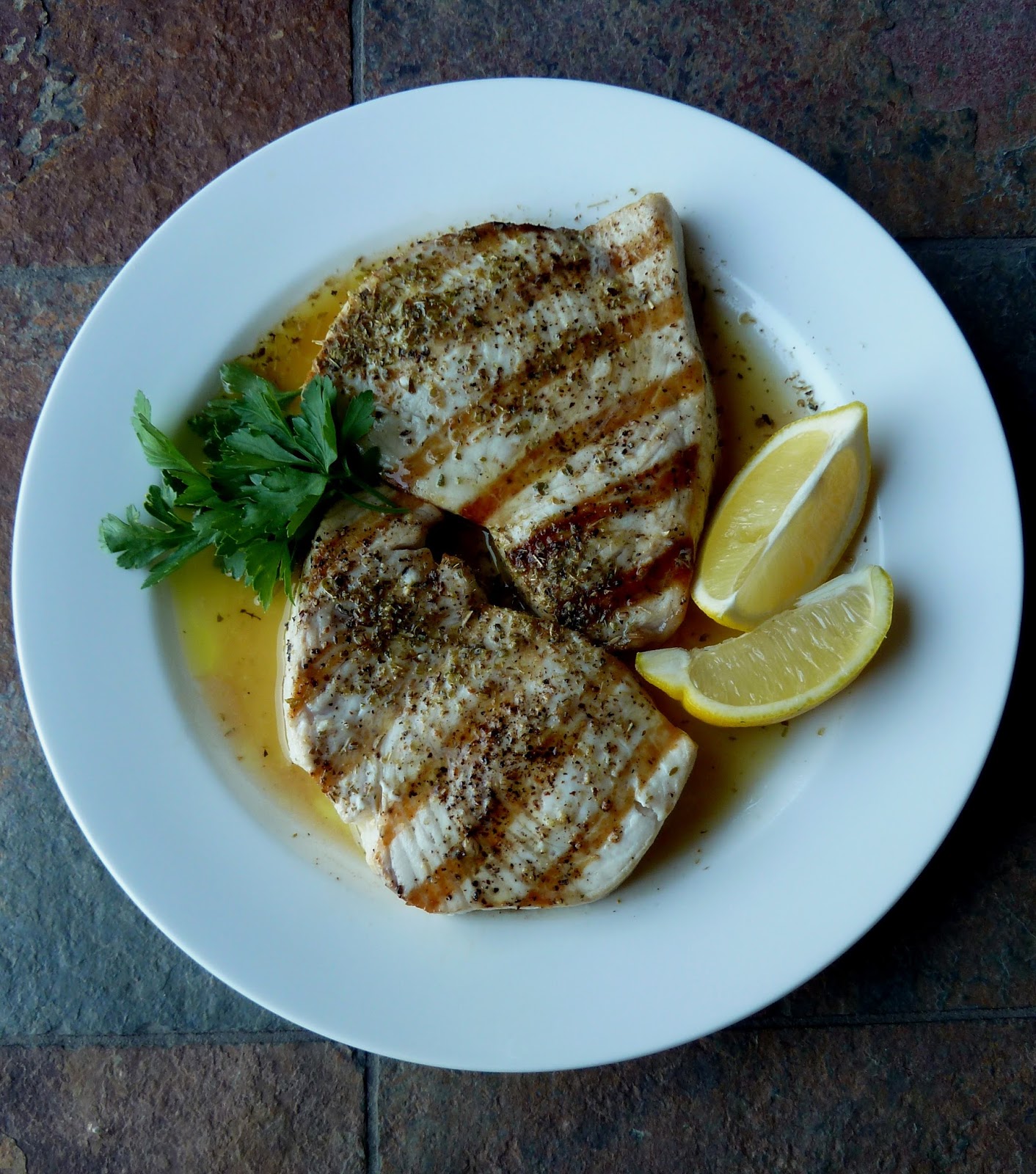 Cracked Pepper Sicilian Grilled Swordfish